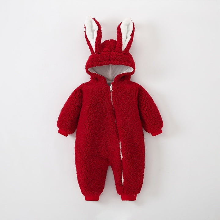 Fashion Baby Warm Bunny Ears Jumpsuit