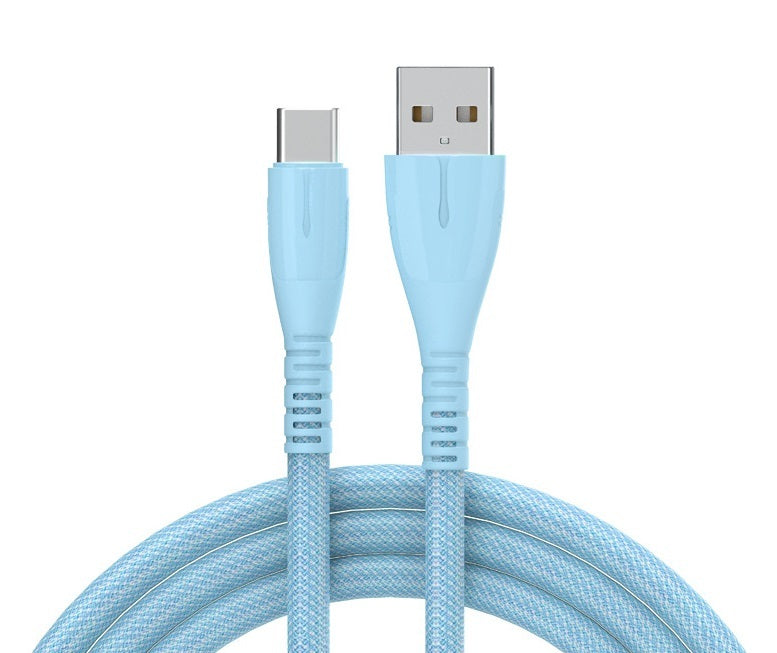 Quick Charge QC30 Charging Cable Nylon Braided Mobile Phone USB Cable With Indicator Light