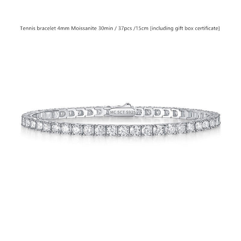 Sterling Silver D Color Moissanite Tennis Bracelet For Women