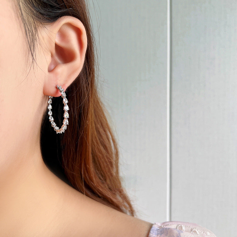 Cool Unique Vintage Earrings Atmospheric Drop-shaped Big Circle Luxury Female Ear Ring