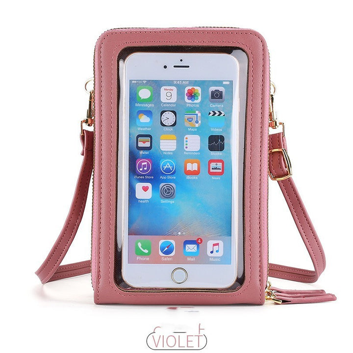 Korean Version Large Capacity Transparent Window Mobile Phone Bag