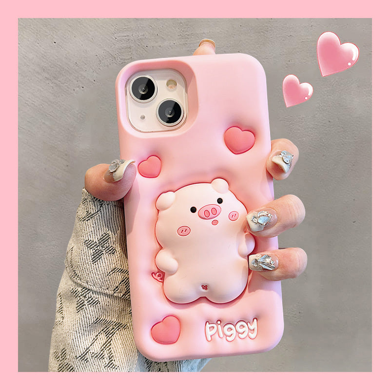 Expansion Pinch Pig Soft Silicone Cover Phone Case