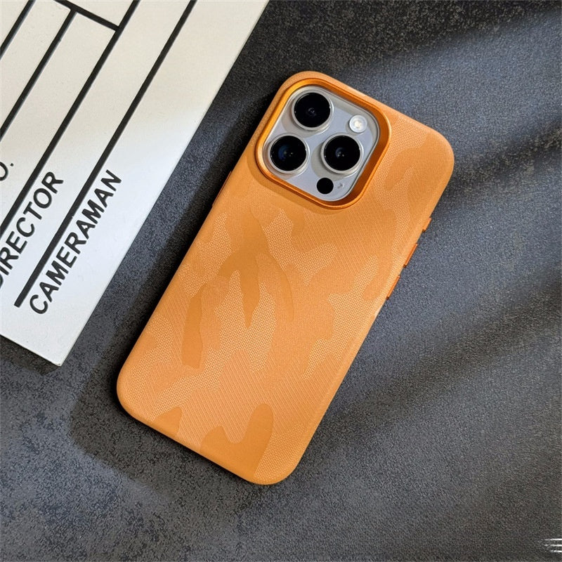 Phone Case Advanced Simple Camouflage Leather Magnetic Drop-resistant Protective Case