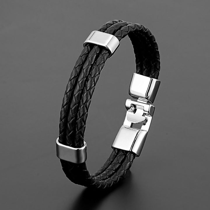 Men's Fashion All-match Leather Braided Bracelet Ornament