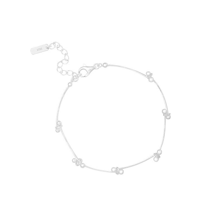 Special Interest Light Luxury Design Sense Minimalist All-match Segment Stitching Bracelet Bright Silver