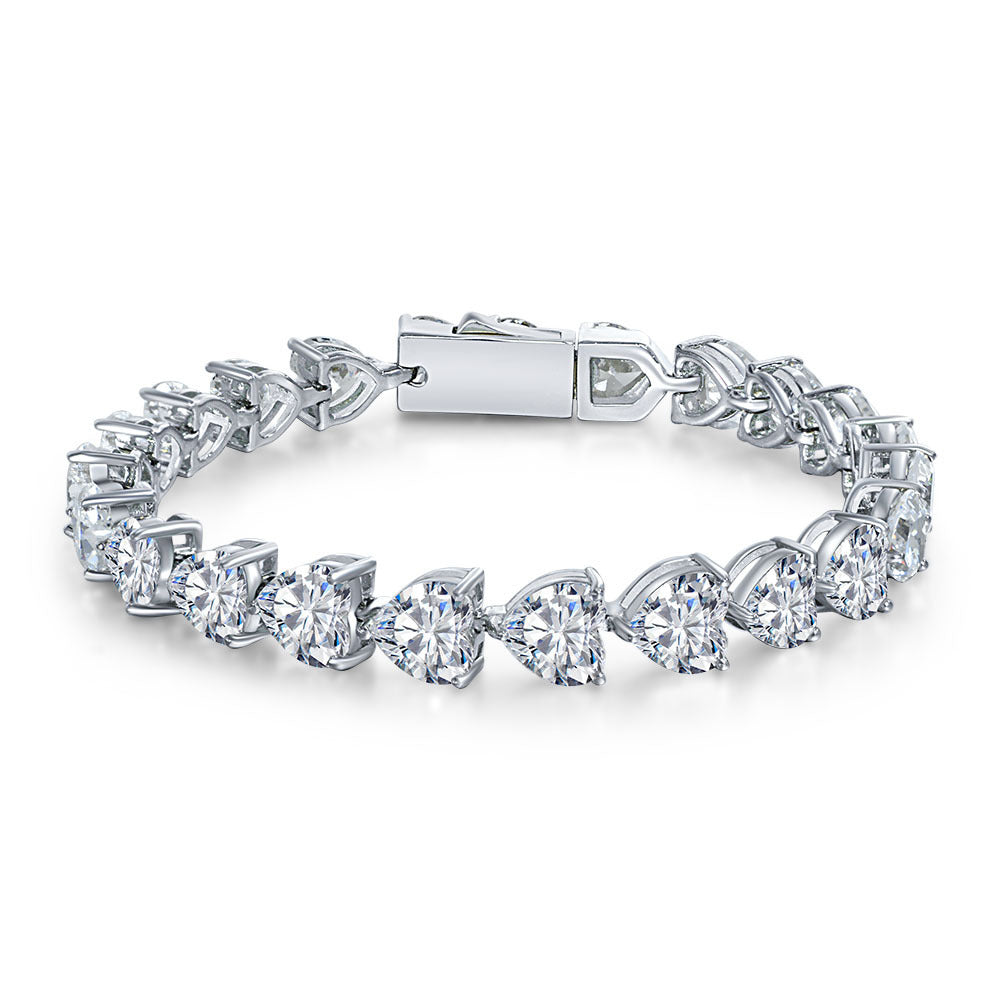 Pure Silver High Carbon Diamond Full Diamond Bracelet