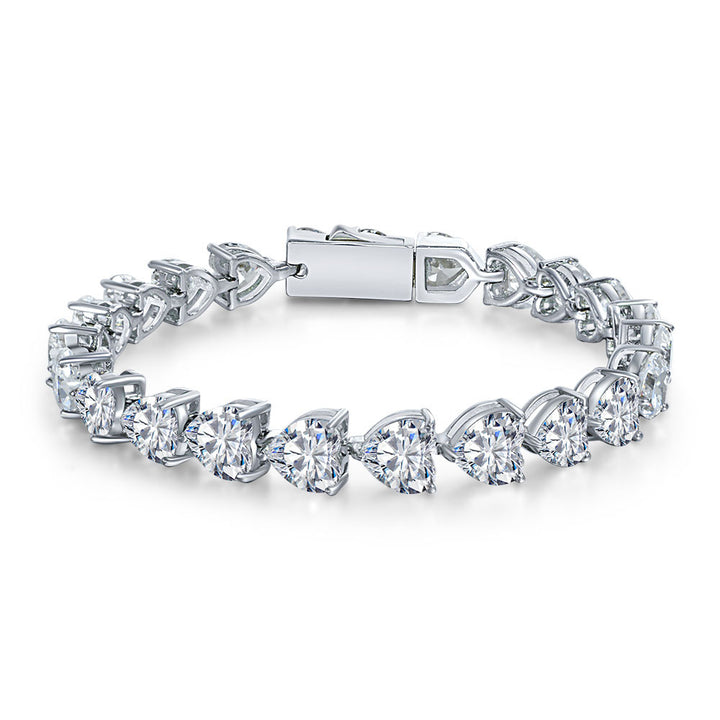 Pure Silver High Carbon Diamond Full Diamond Bracelet