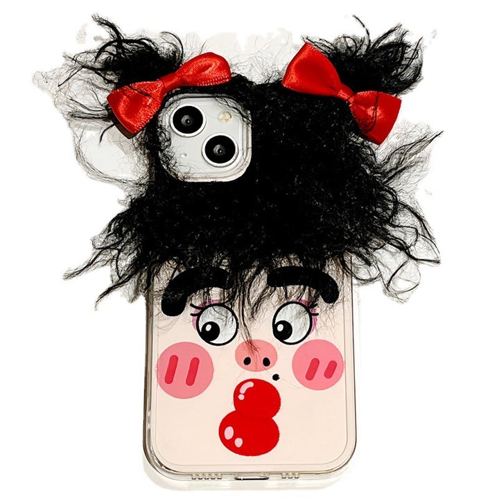 Funny Hair Phone Case Expression Couple Japanese And South Korean Style Protective Case