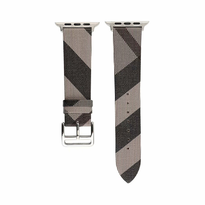 Fashion Plaid Leather Watch Strap