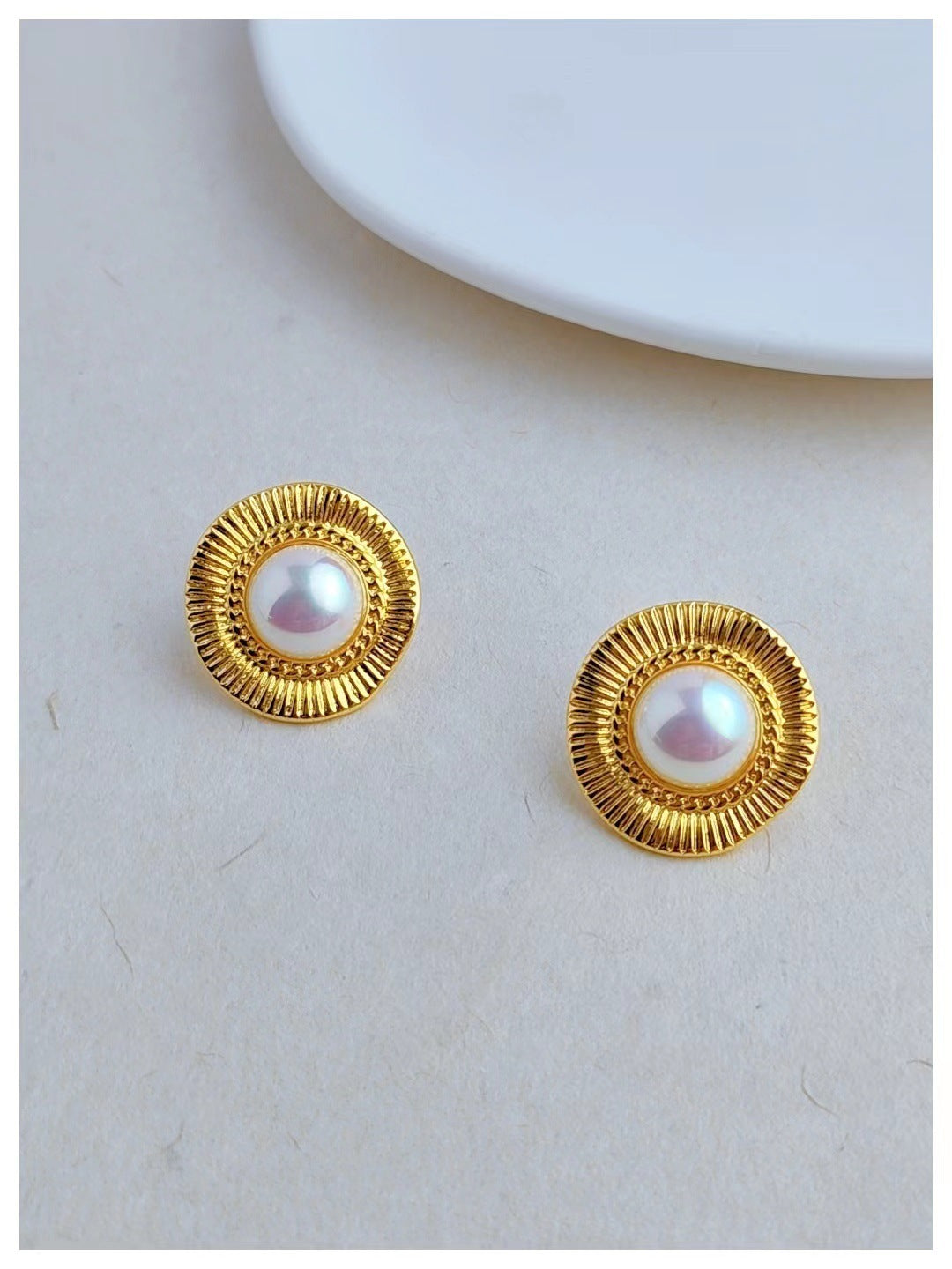 Retro Semicircle Pearl Stud Silver Cercei exagerați