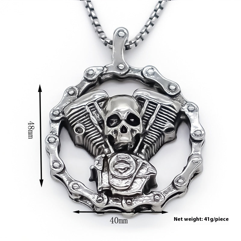 European And American Skull Pendant Men's Metal Alloy Necklace