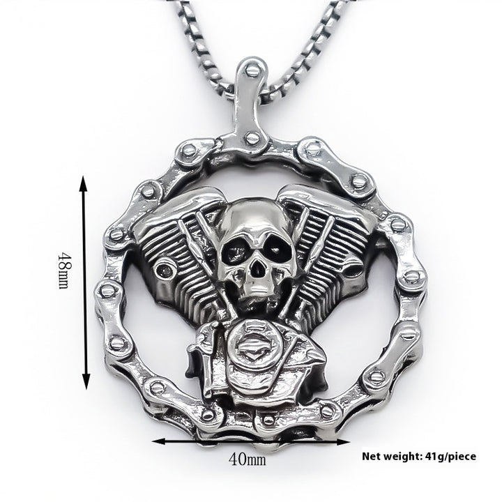 European And American Skull Pendant Men's Metal Alloy Necklace