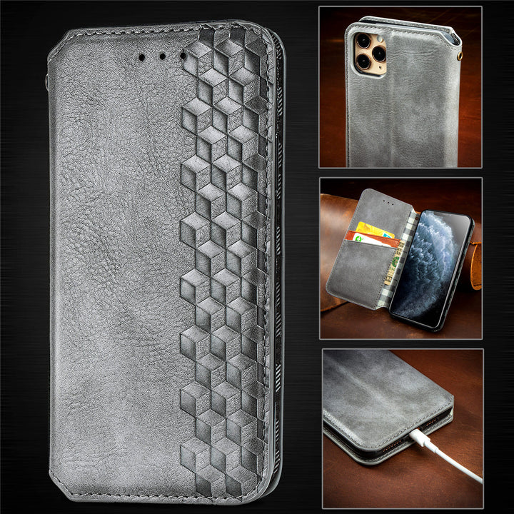 Leatherette Flip Magnetic Protective Phone Case