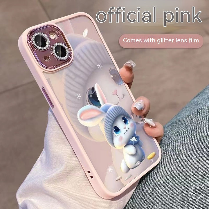 Hat Rabbit Glitter Lens Transparent Mobile Phone Protective Shell