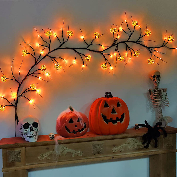 Halloween LED Willow Vine String Light Cool Cartoon Bat Decor de dovleac pentru petreceri în interior în aer liber decor