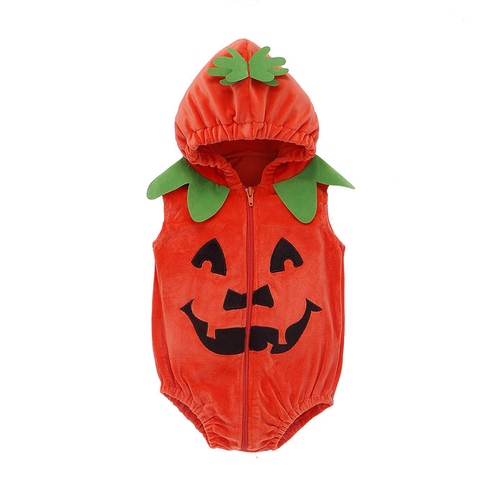 Children's Halloween Pumpkin Jumpsuit Cute Sleeveless