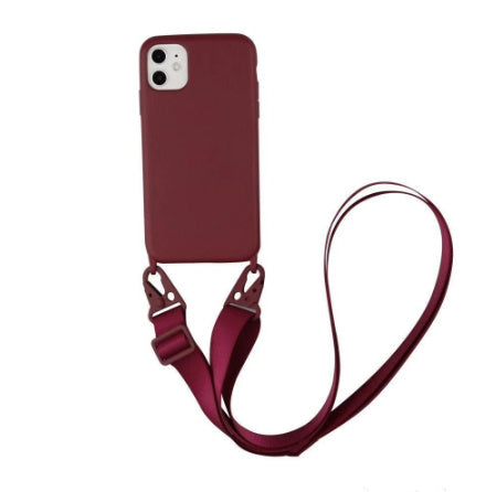 Compatible With Apple ,  Simple Solid Color Suitable For Back Mobile Phone Case Messenger Strap Shoulder Strap Lanyard