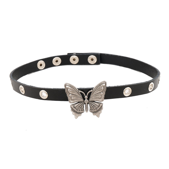 Ins New Dark Style Punk Butterfly Bratara din piele