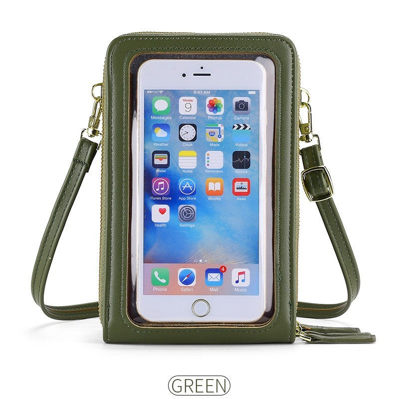 Korean Version Large Capacity Transparent Window Mobile Phone Bag