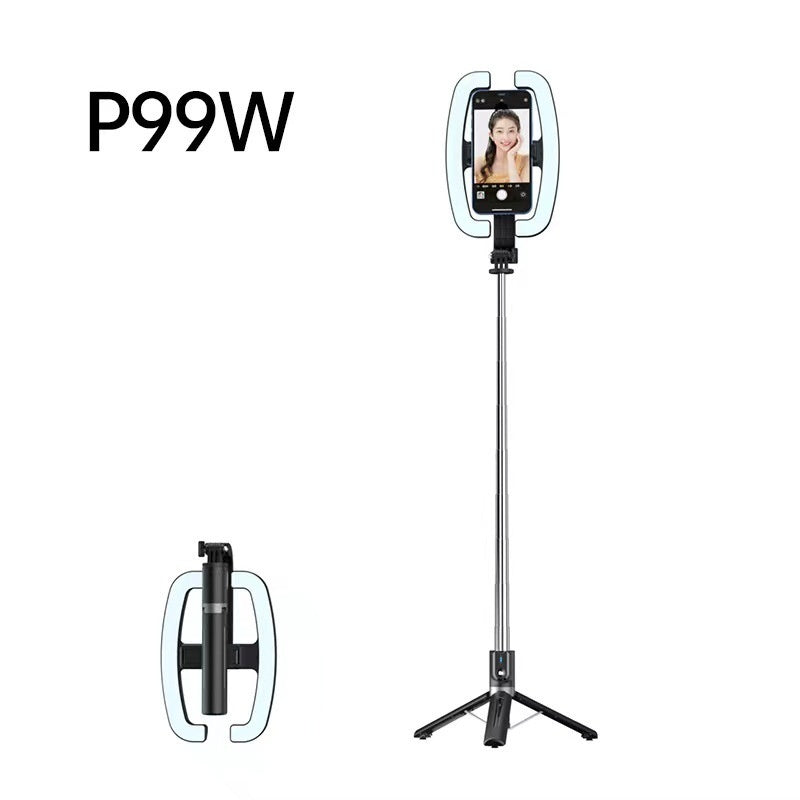 Frumusețe de 8 inci umplutură ușoară selfie stick Bluetooth telecomandă integrată podea în aer liber trepied live