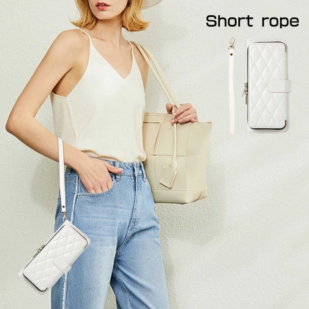 All Inclusive Zipper Crossbody Plaid Flap Telefon