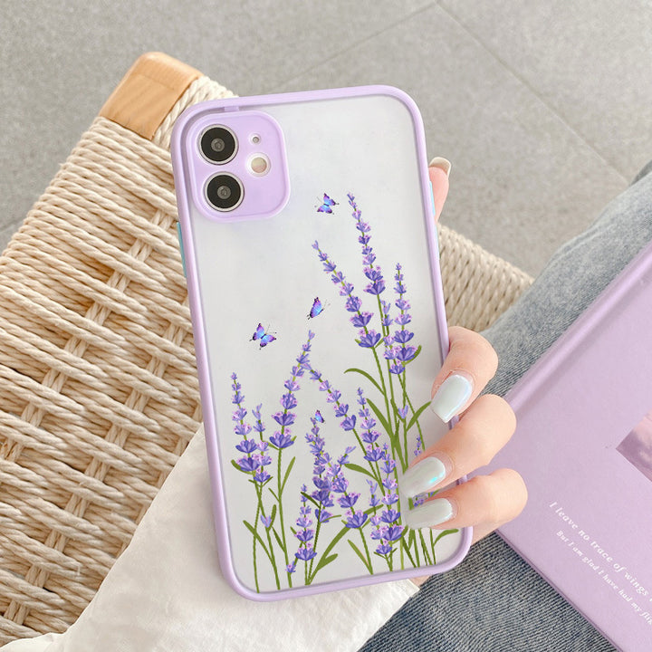 Flower And Grass Skin Mobile Phone Case All-inclusive Fine Hole