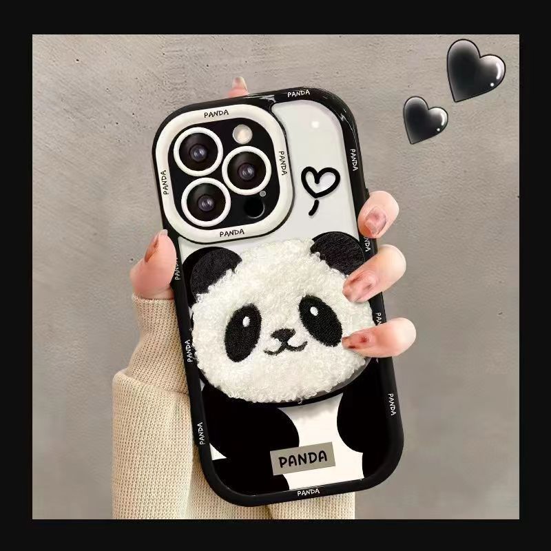 PLUSH PANDA CAZĂ DE TELEFONATĂ DE RESISTANTĂ DE DREPTURI