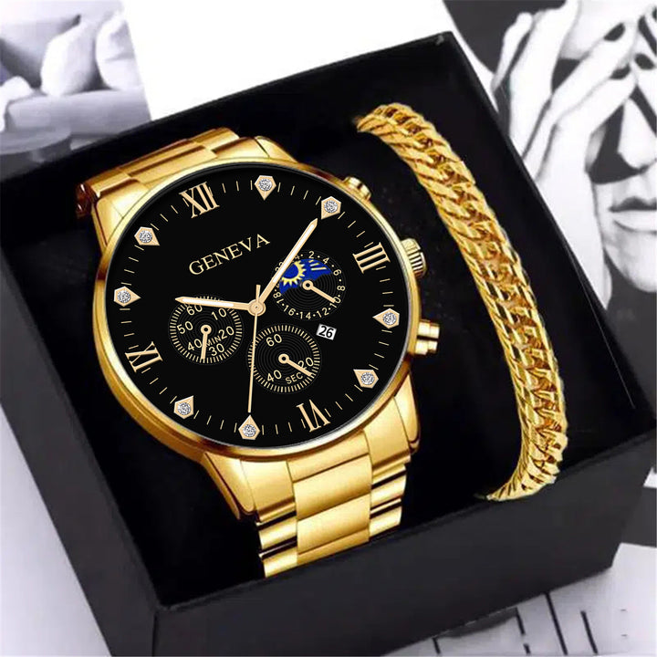 Fashion Business Men's Steel Belt Watch Band Bracelet