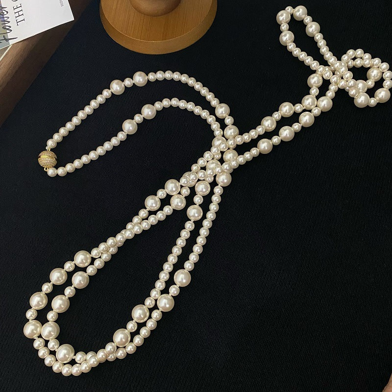 Extra Long Pearl Necklace For Women Fashionable And Versatile