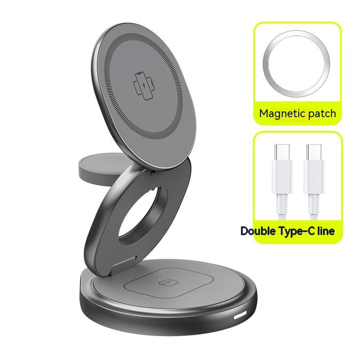 3-in-1 Wireless Charger Magnetic Folding Stand