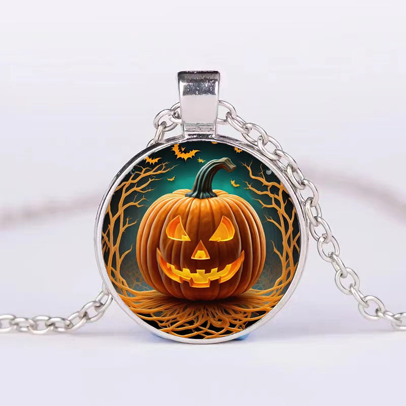 Halloween rotund rotund dovleac bat colier bărbați și femei personalitate claviculă colier accesorii bijuterii de modă