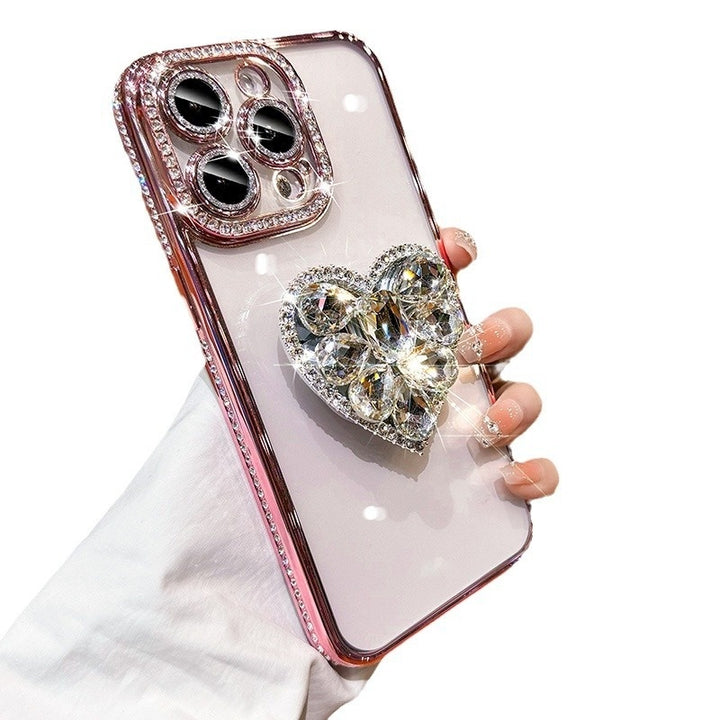 Silicon Electroplating Edge Diamond Love Bracket Telefon