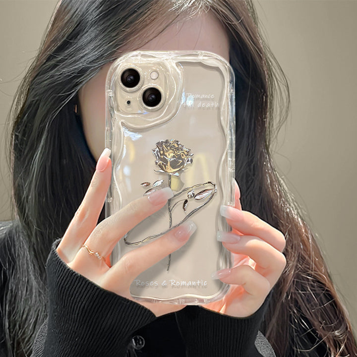 A Bunch Of Roses Is Suitable For 15promax Phone Case Transparent Silicone