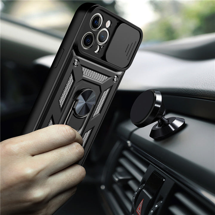 Sergeant Sliding Window Mobile Phone Case Anti-drop Magnetic Bracket