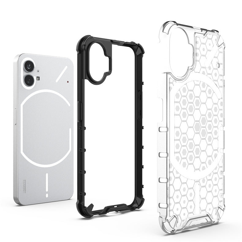 Honeycomb Drop-resistant Phone Case Transparent Creative Armor