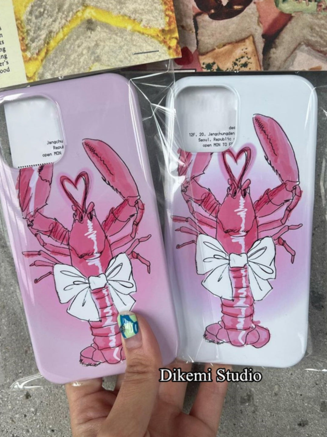 Niche Sweet Cool Lobster Film Phone Case Cover