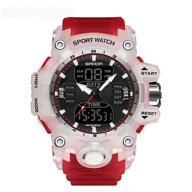 Multifunctional Men's Fashion Korean Style Waterproof Shockproof Transparent Watch