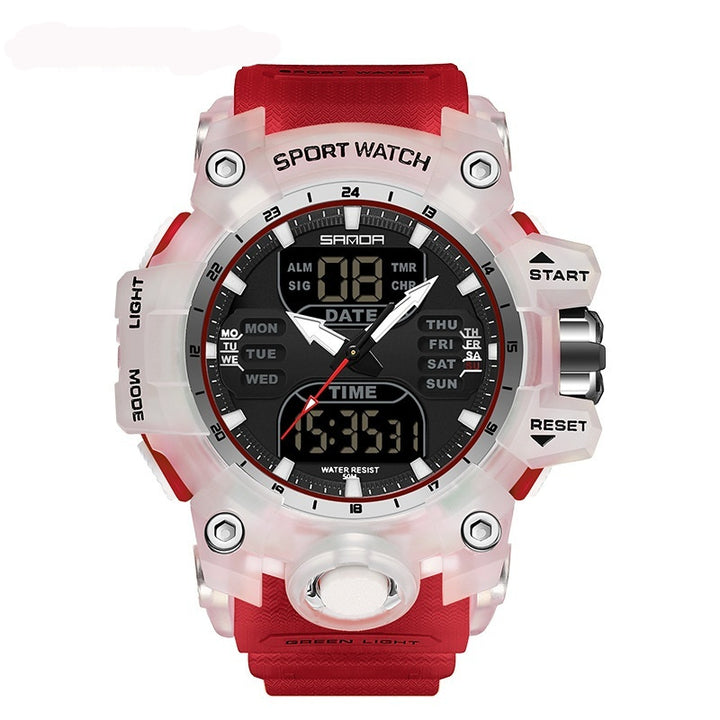 Multifunctional Men's Fashion Korean Style Waterproof Shockproof Transparent Watch