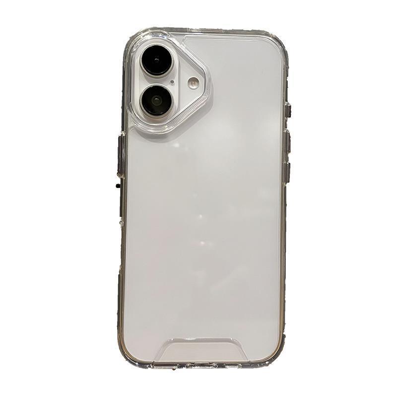 New Transparent Simple Metal Button Drop-resistant Phone Case