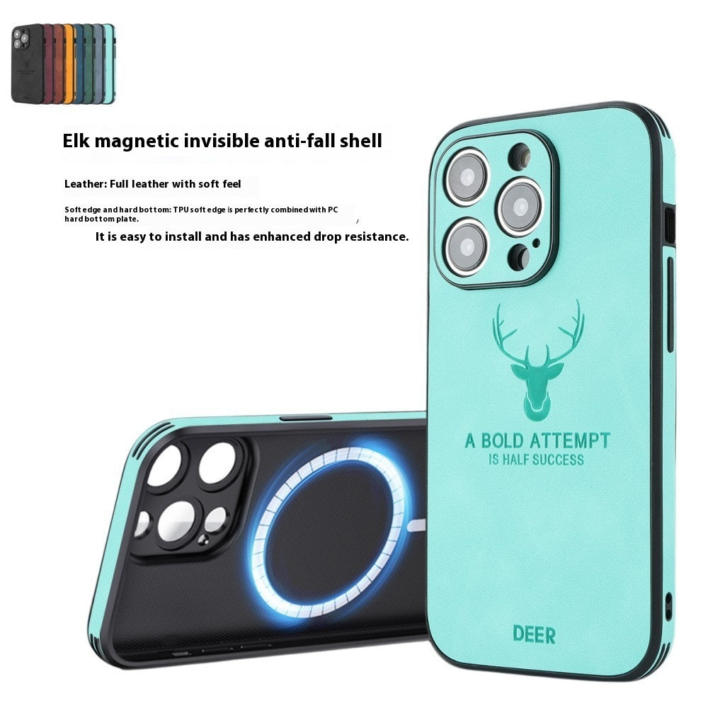 16 Series Magnetic Charging Moose Head Printing Phone Case