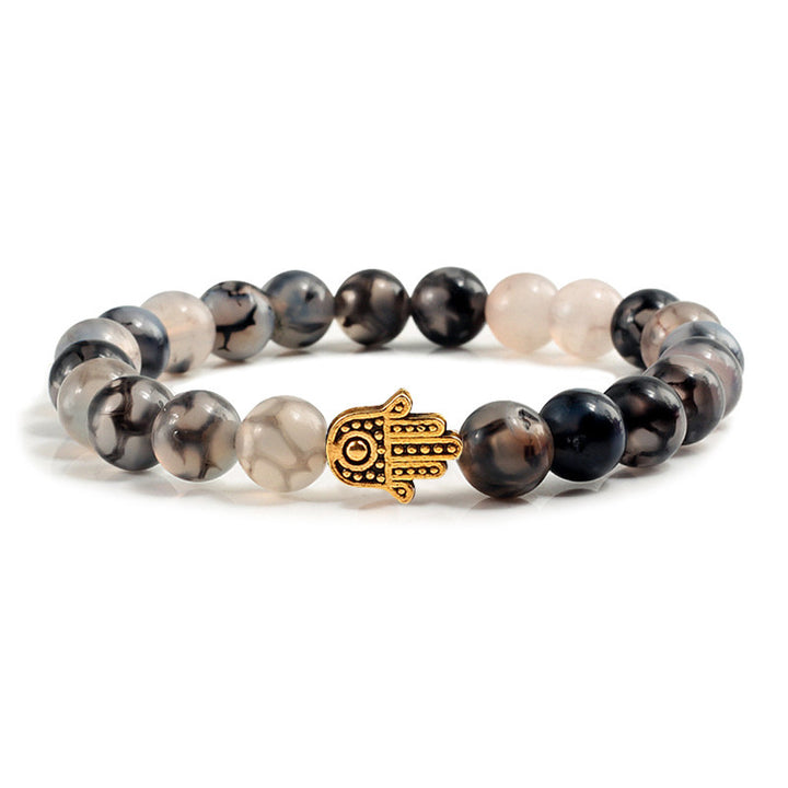 Alloy Stretch Bead String Black Dragon Bracelet