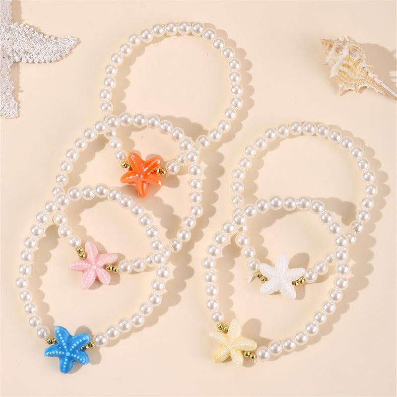 Pearl Bracelet Starfish Ocean Style Alloy Bracelet