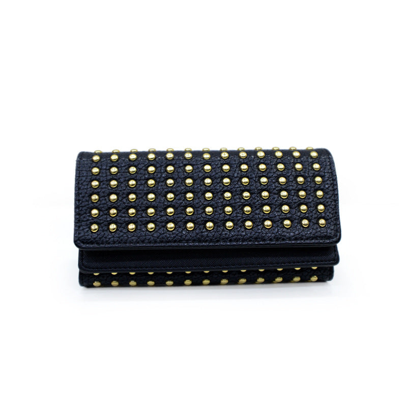 Women's Rivet Three-fold Wallet