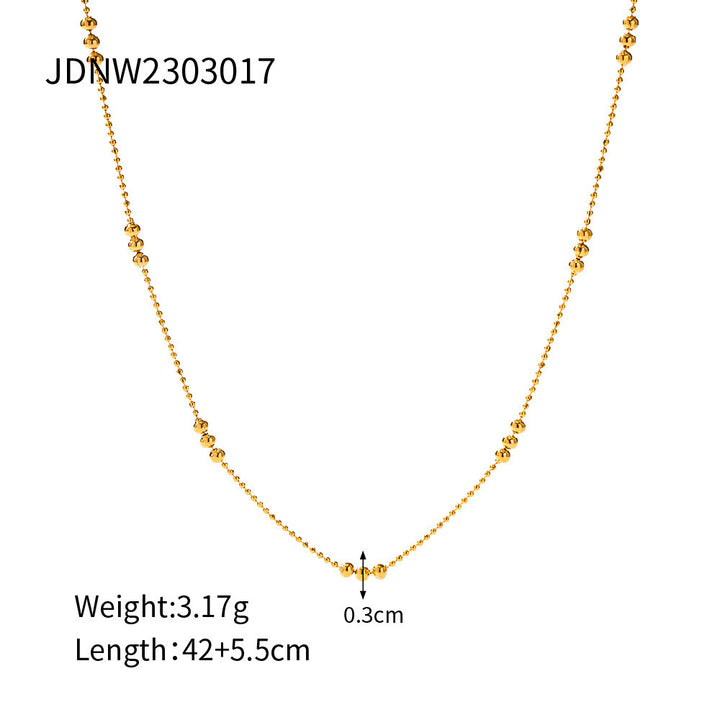 European And American High-grade 18K Gold Stainless Steel Design Versatile Ball Bead Chain Necklace