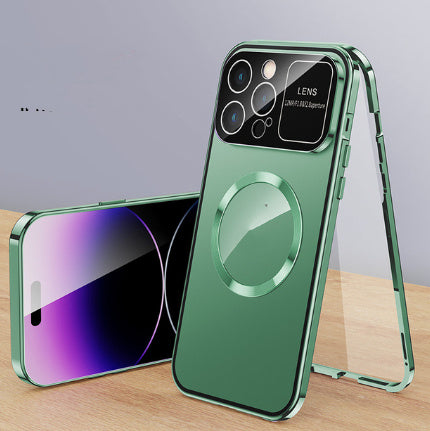 Metal All-inclusive Peep-proof Phone Case Magnetic Large Window