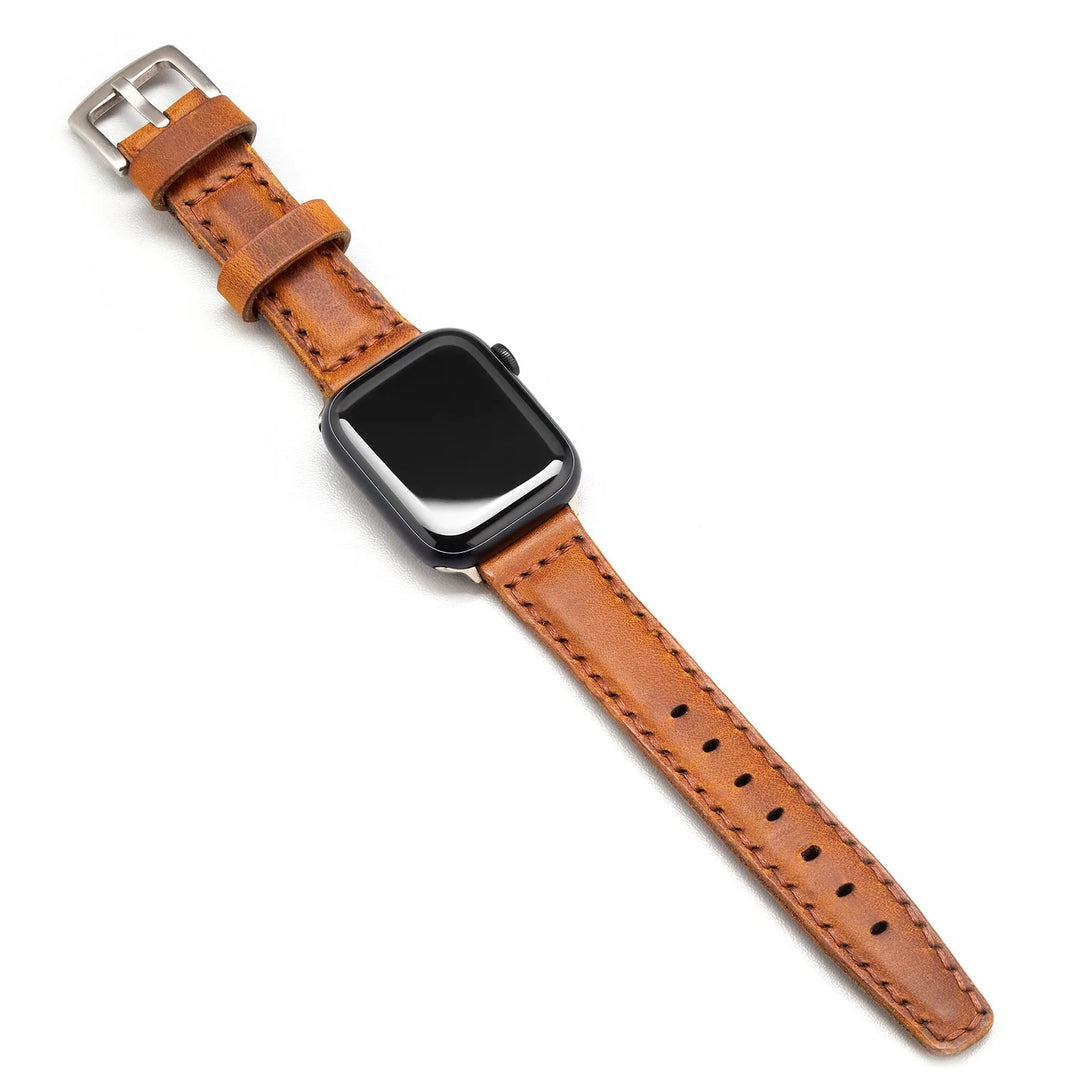 Apple Watch Ultra 49 mm curea de piele handmade din piele maro deschis