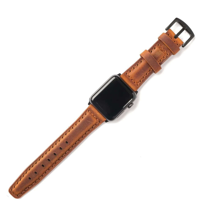 Apple Watch 7 45 MM Handmade Leather Band Strap Camel