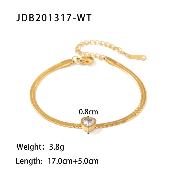 Women's French-style Fashionable All-Match 18K Gold-plated Stainless Steel Bracelet