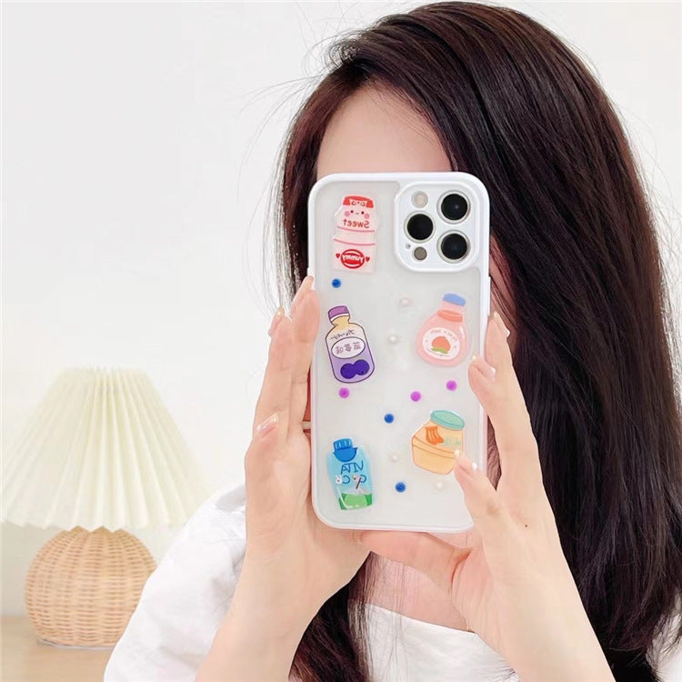 Summer Three-dimensional Beverage Mobile Phone Case All-inclusive Soft