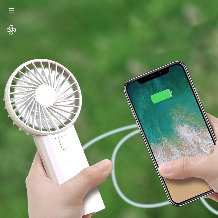 New Multi-function Portable Fan, Student Handheld Fan, Charging Usb Fan, Double Fan Blade Charging Treasure Fan